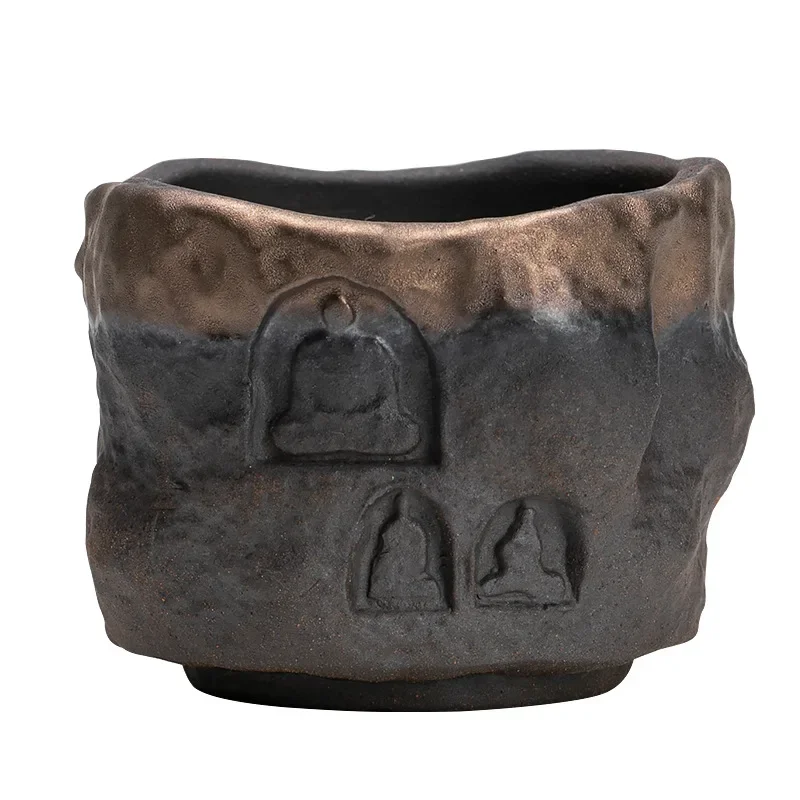 Антикварная Позолоченная Железная Глазурованная Чайная Чашка Dunhuang Ручная