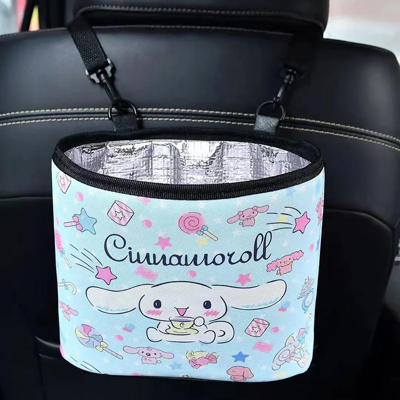 Фото Kawaii Sanrios Cinnamonroll Kuromi My Melody аниме мультфильм cCar теплоизоляция подвешиваемый пакет для льда водонепроницаемый Органайзер подарок №1