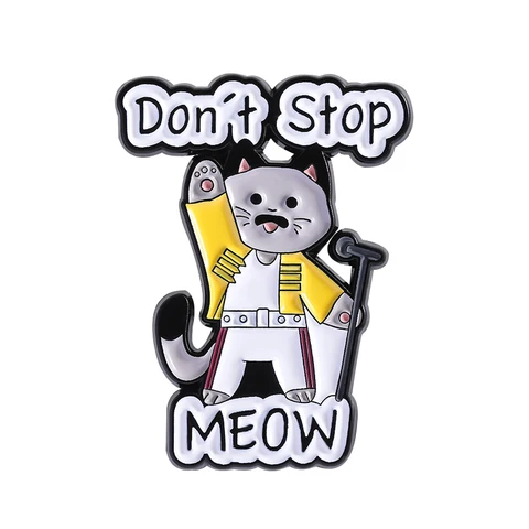 Эмалированные булавки с изображением кошки, певицы, концерта, не остановить, металлические броши, модный значок на лацкане, рюкзак, одежда, ювелирные изделия, подарок для друзей