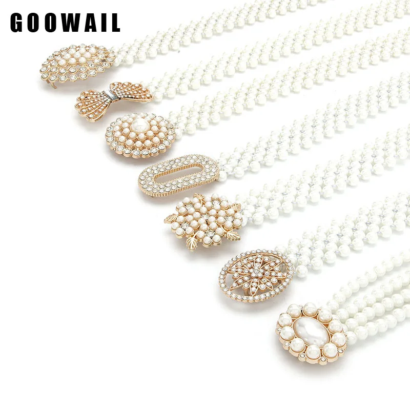 

Модный жемчужный пояс для женщин с украшениями Стразы Элегантный пояс с пряжкой для вечерние него свадебного платья