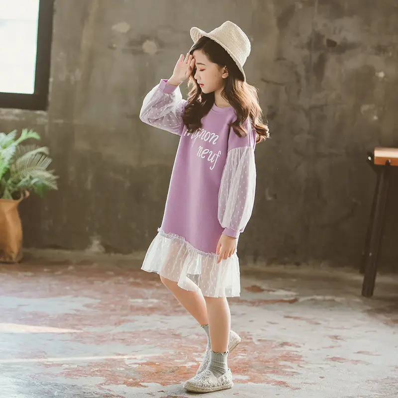 

Teenager Dress Clothes Girls Dress Cotton Children Long Sleeve Dress 8 9 11 12 13 Long Sleeve Dress for Girls Big Girl Clothes