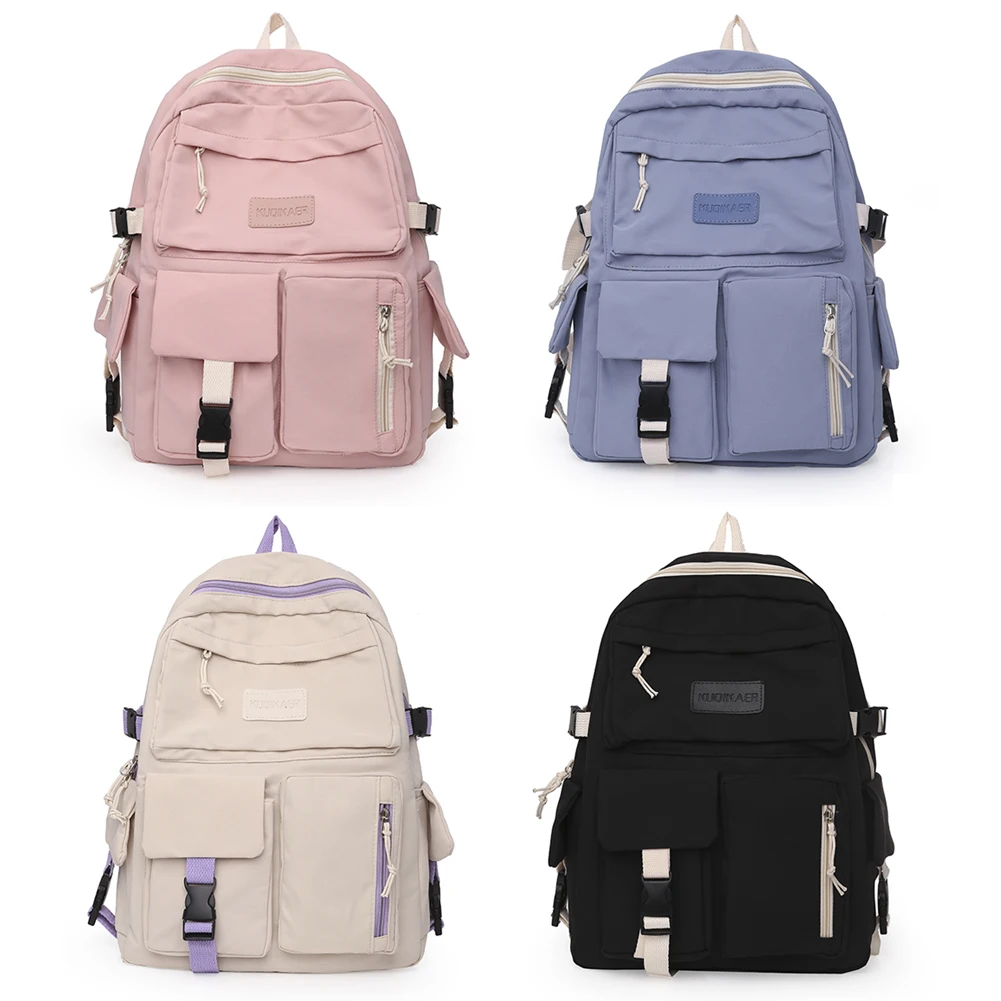 

Simple Canvas Backpack Large Capacity College Student Hit Color Laptop Schoolbag