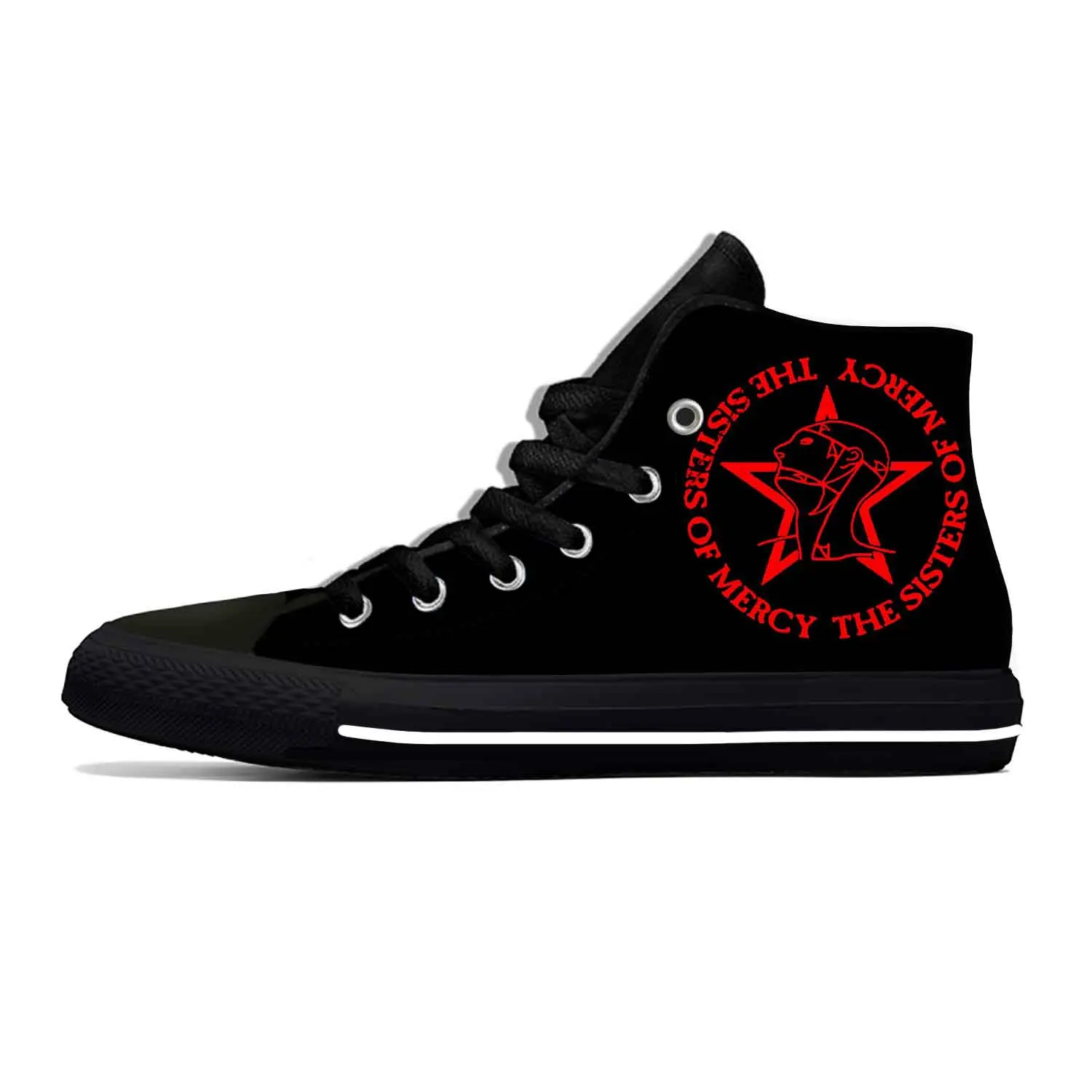 

Sisters of Mercy Music Rock Band Andrew Eldritch Casual Shoes High Top Breathable Men Women Sneakers Hot Lightweight Board Shoes