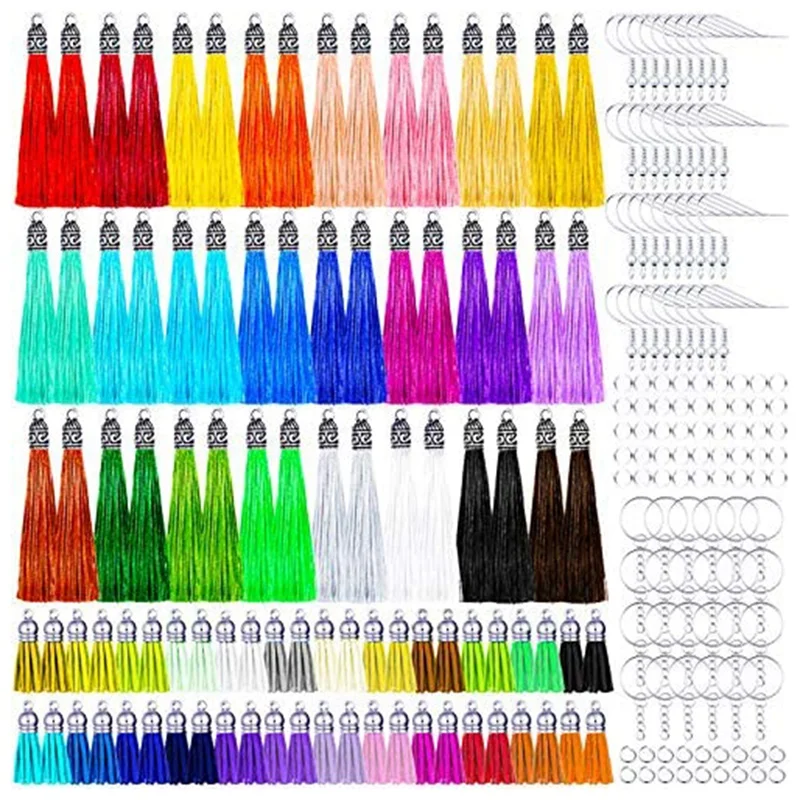 

Keychain Tassels Charms Set Tassels Pendants With Key Chain Rings Jump Rings For DIY Crafting Acrylic Keychain