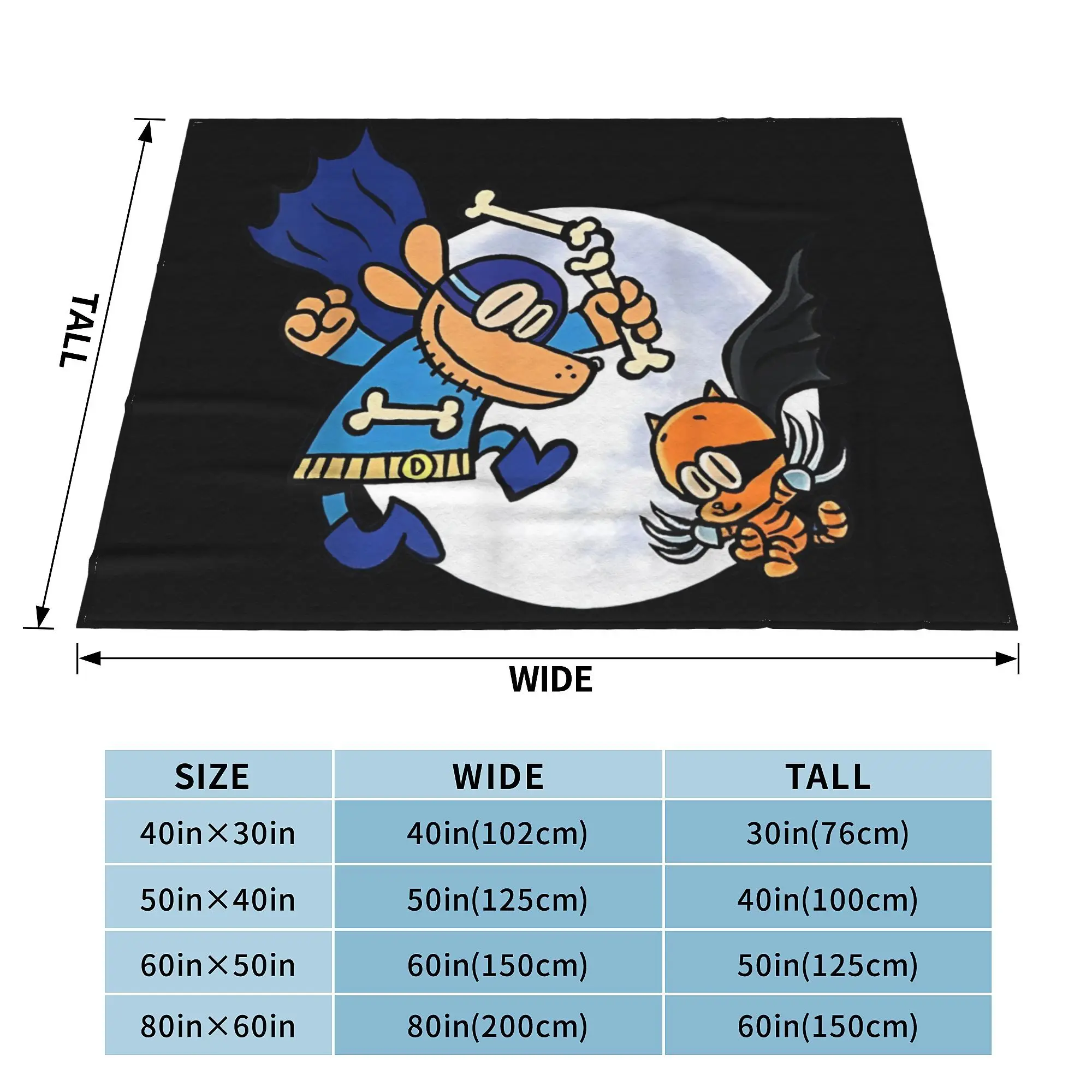 Плюшевое одеяло из кораллового флиса Dogman и Cat манга комикс собака мужское для