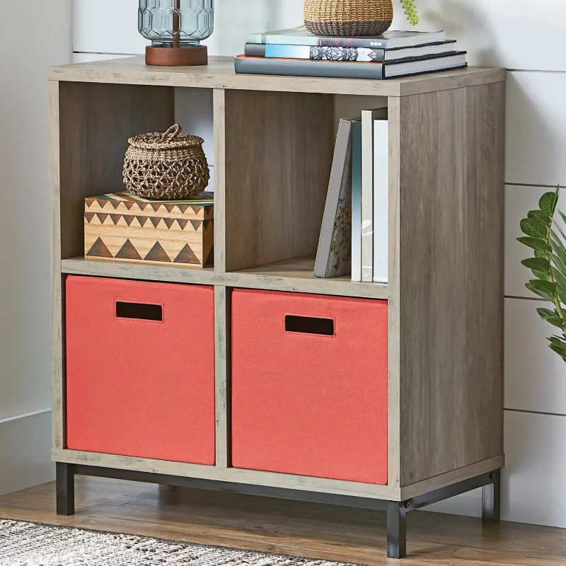 

Better Homes & Gardens 4-Cube Organizer with Metal Base, Rustic Gray