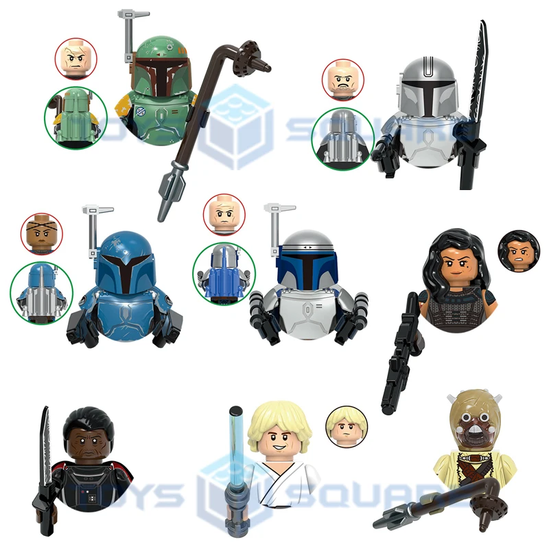 

The Mandalorian Boba Jango Fett Koska Reeves Luke Moff Gideon Cara Tusken Raider Model Building Blocks MOC Bricks Set Gifts Toys