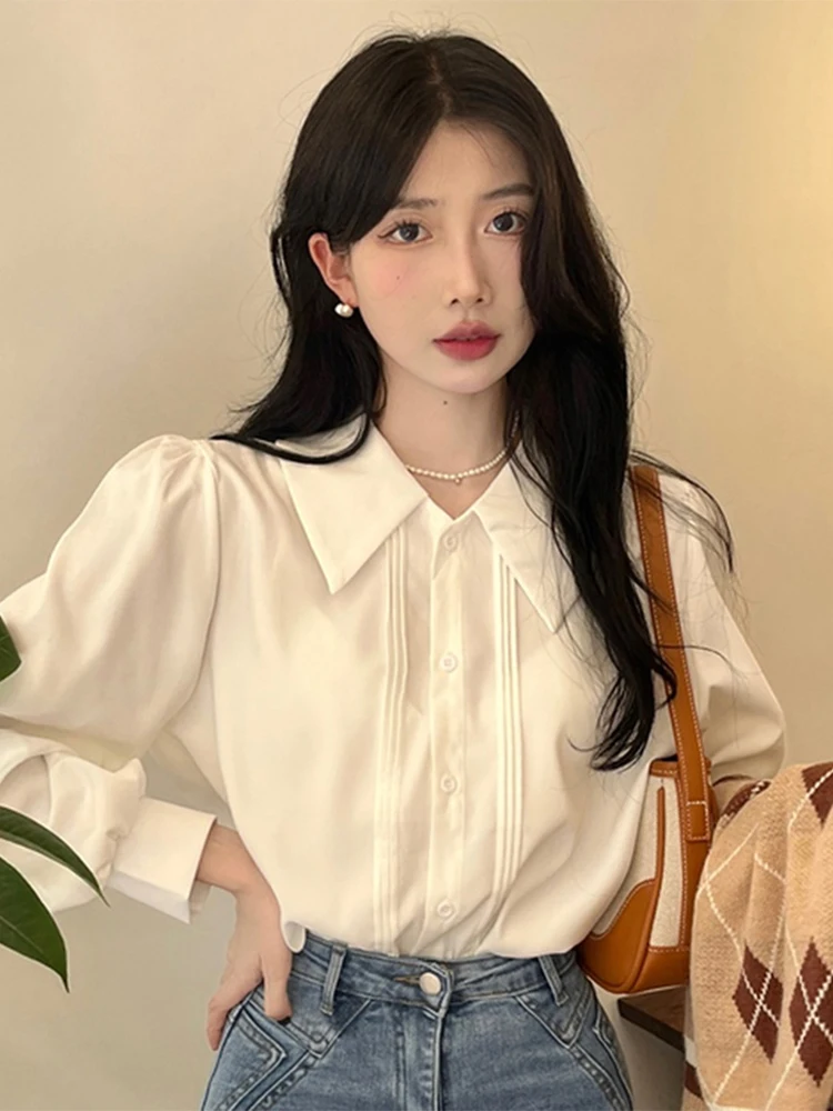 MiiiiX офисная женская официальная белая рубашка простая базовая универсальная