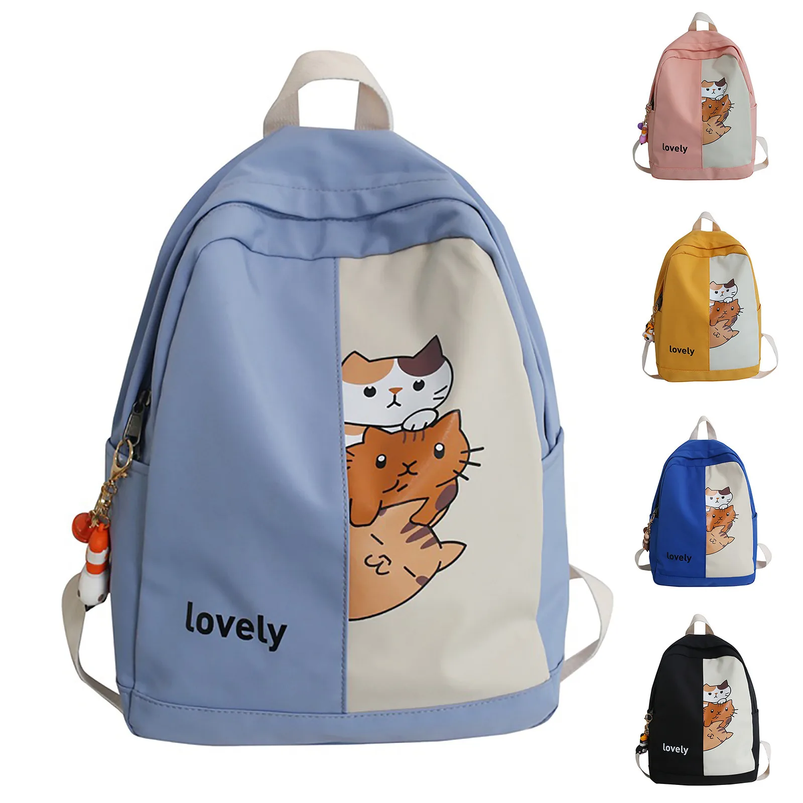 

Girls Korean Cartoon Cat Schoolbag Backpack For Primary Men Backpack for Work Toddler Backpack Leash for Boys Rucking Backpack