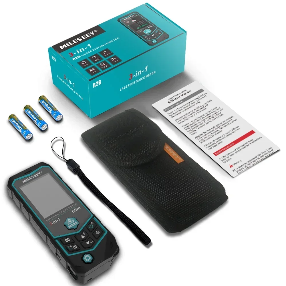 Многофункциональный лазерный измеритель расстояния R2B 60 м USB-зарядка 3 в 1
