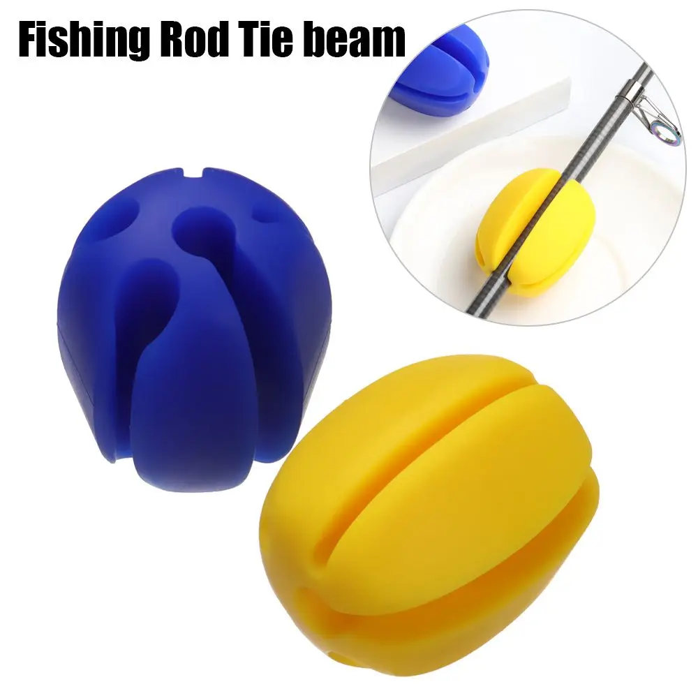 

Fishing Rod Tie Holders Reusable Egg-shaped Belt Green/Blue Outdoor Fastener Fishing Rod Storage Ties Belt Fishing Accessories