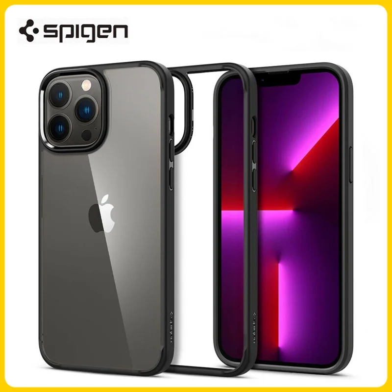 

Original Spigen Transparent Case For iPhone 13 Pro Max Ultra Hybrid Shockproof Cover For Apple iPhone 12 Pro Max Clear Hard Case