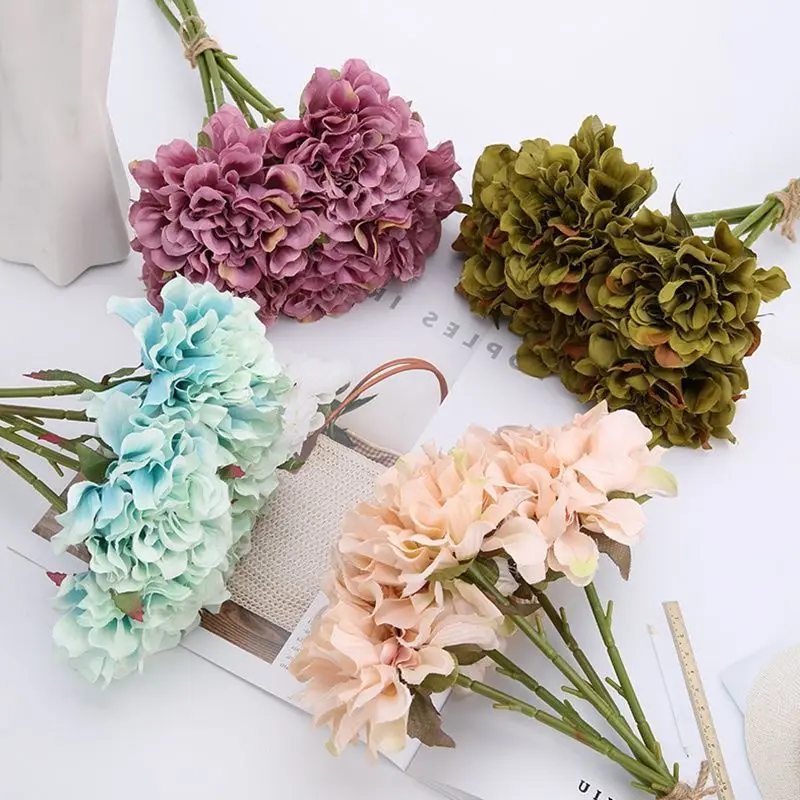 5 шт. розовые Искусственные пионы свадебный букет для свадьбы украшение дома