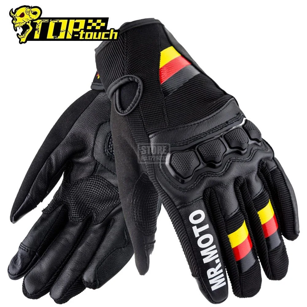 

Перчатки Guantes мужские кожаные, мотоциклетные дышащие митенки с пальцами, для сенсорных экранов, для езды на мотоцикле, для осени