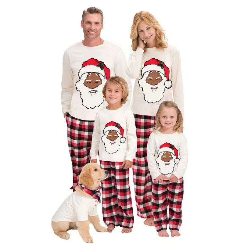 

Santa Claus Christmas Family Matching Outfits Plaid Father Mother & Children Pajamas Sets Mommy and Me Xmas Pj's Clothes 2022