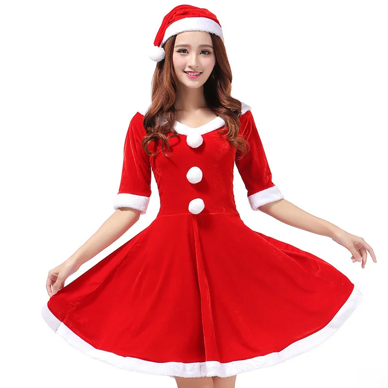 

Новинка 2021, длинное женское рождественское платье, халат, Рождественская одежда, платье для ролевых игр, комплект рождественского платья дл...