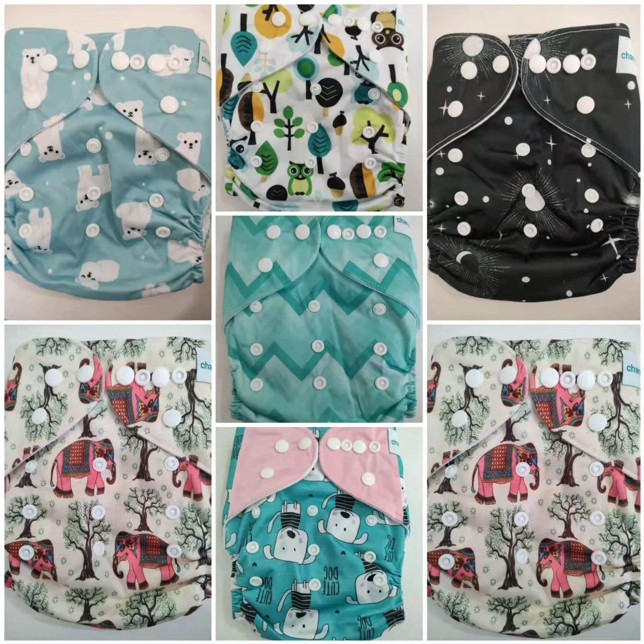 

Free Shipping Baby cloth diapers Nappies with inserts washable adjustable baby cloth diapers 50 + 50 inserts