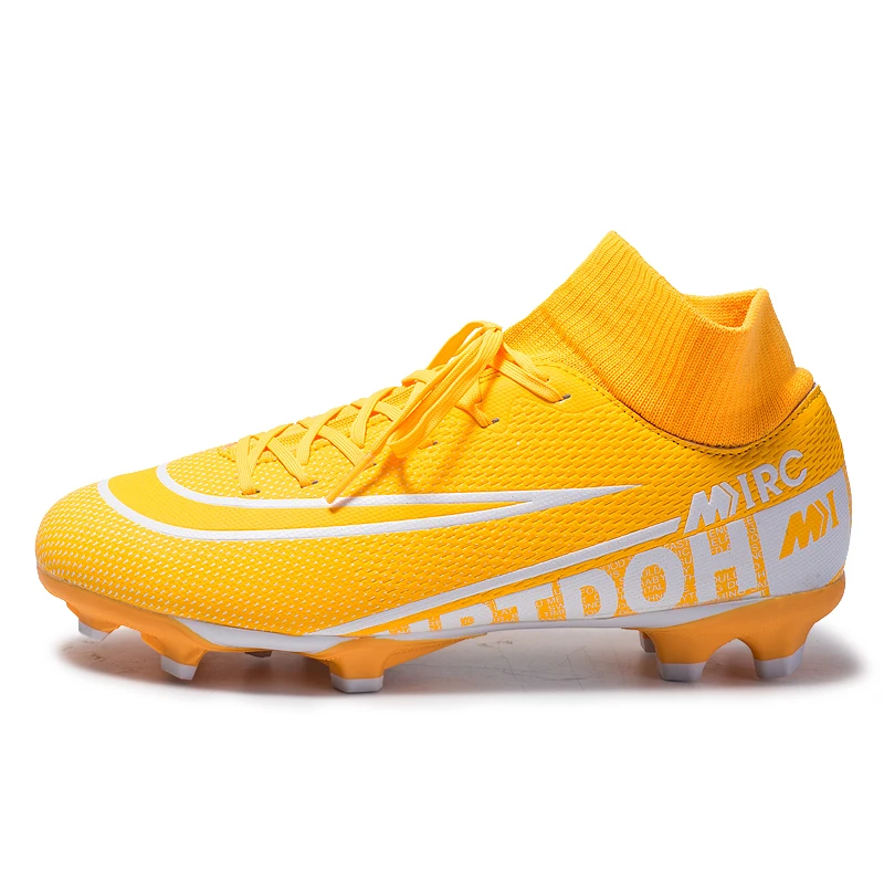 Men Football Boots AG TF Outdoor Turf Breathable Elastic Socks Soccer Shoes Cleats Training High Top Ankle Sport Sneakers
