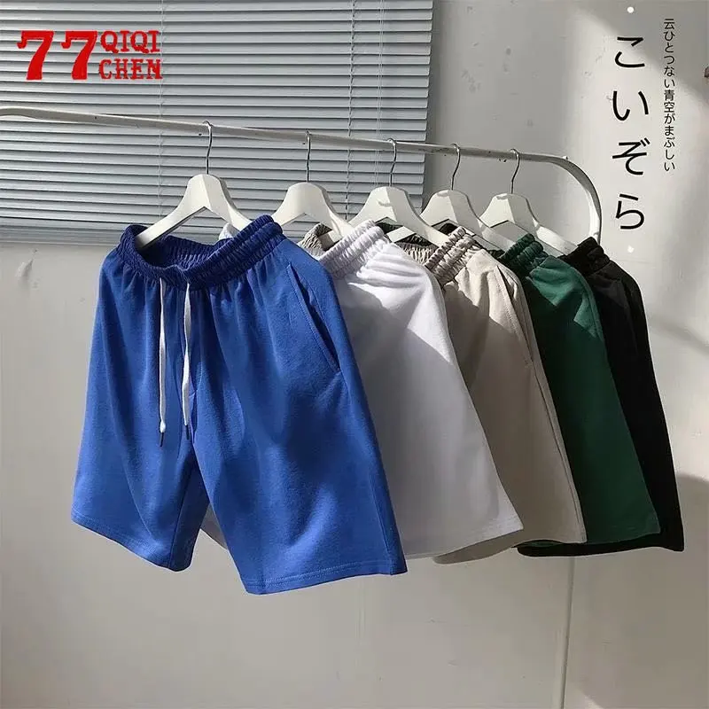 

Mens Casual Shorts Running Sport Baseball Shorts Male Summer Elastic Waist Solid Color Short Pant Jogging Bermuda Masculina New