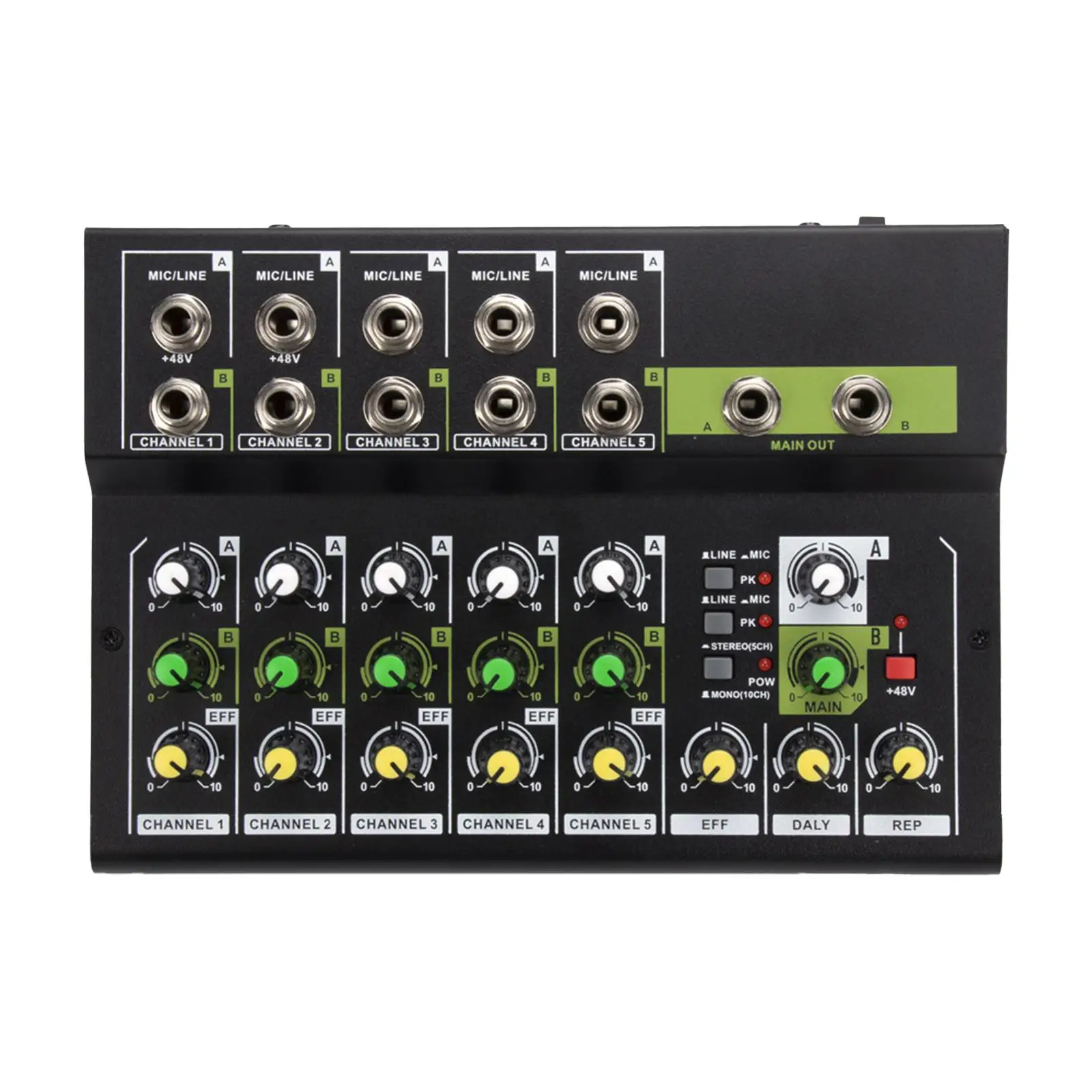 Studio Audio Mixer 10 Channel Portable RCA Sound Mixing Console Professional for DJ Recording Beginners Live Broadcast