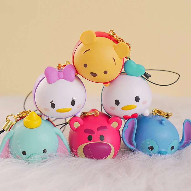 

Anime Disney Tsum Tsum Series Stereoscopic Keychain Cartoon Winnie the pooh Donald Daisy Dumbo Stitch Phone Bag Pendant Kid Toys