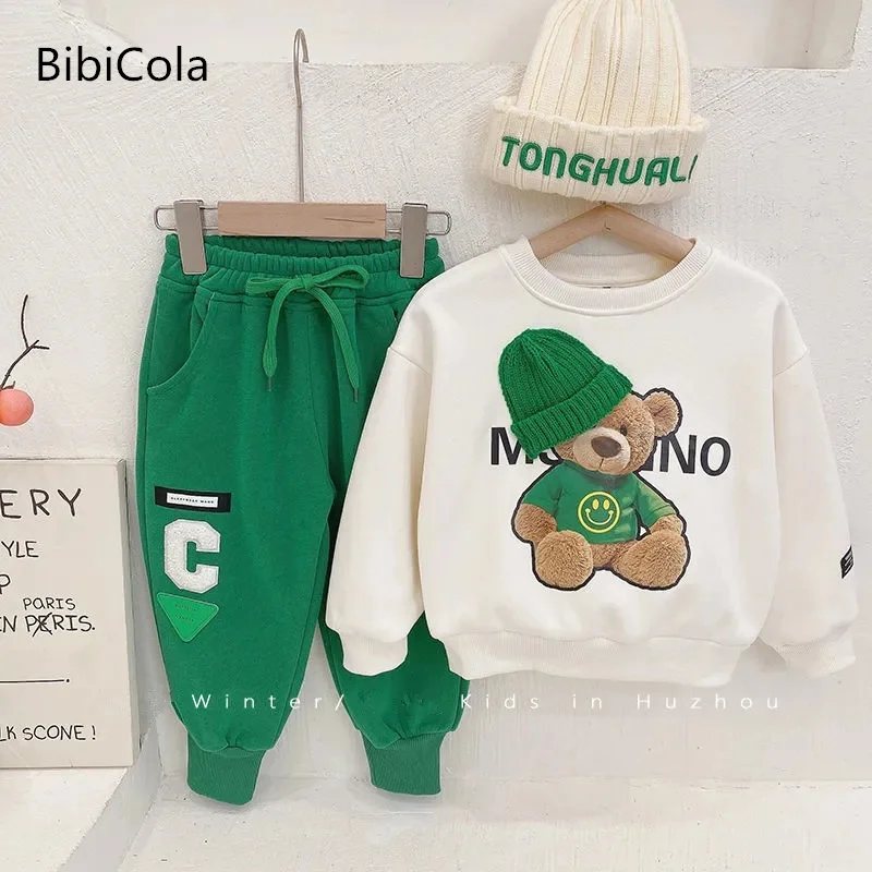 

Детский костюм Одежда для маленьких девочек и мальчиков весенне-осенний модный однотонный топ с принтом + спортивные штаны, Детский костюм ...