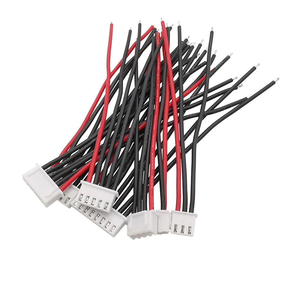 

5 шт., JST XH шаг 2,54 мм, 1S, 2S, 3S, Φ 6S, 7S, разъем балансирующего устройства, штекер 22AWG, силиконовый провод 10 см для аккумулятора Lipo RC