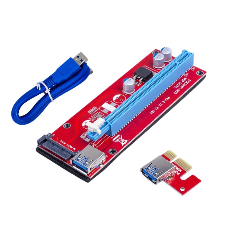 Ver007s PCI-E Райзер 1X до 16X USB PCI Express адаптер питания карта 60 см 3 0 Удлинительный кабель