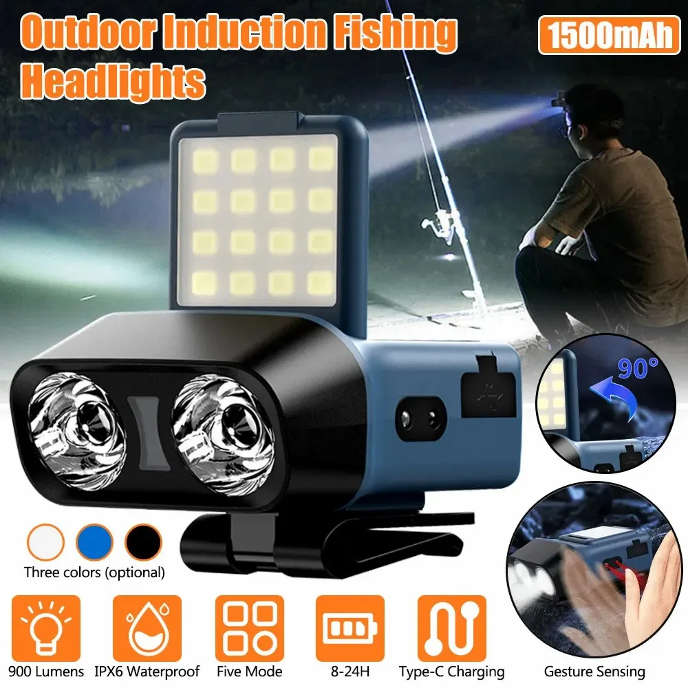 Фонарь налобный E5 с датчиком водонепроницаемый