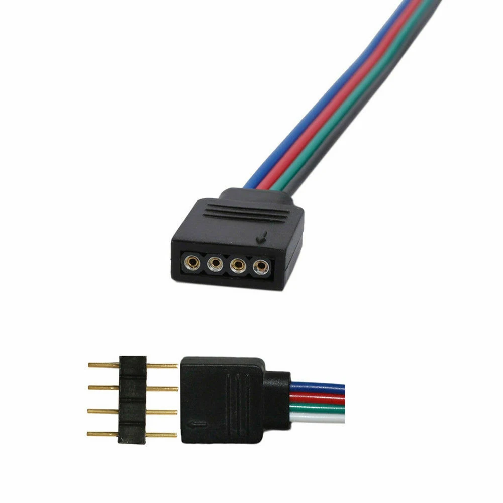 

5X 4-контактный Штекерный/гнездовой соединительный провод, кабель для 3528 5050 RGB светодиодной ленты из ПВХ пластика, 9 см/дюйма, аксессуары для а...