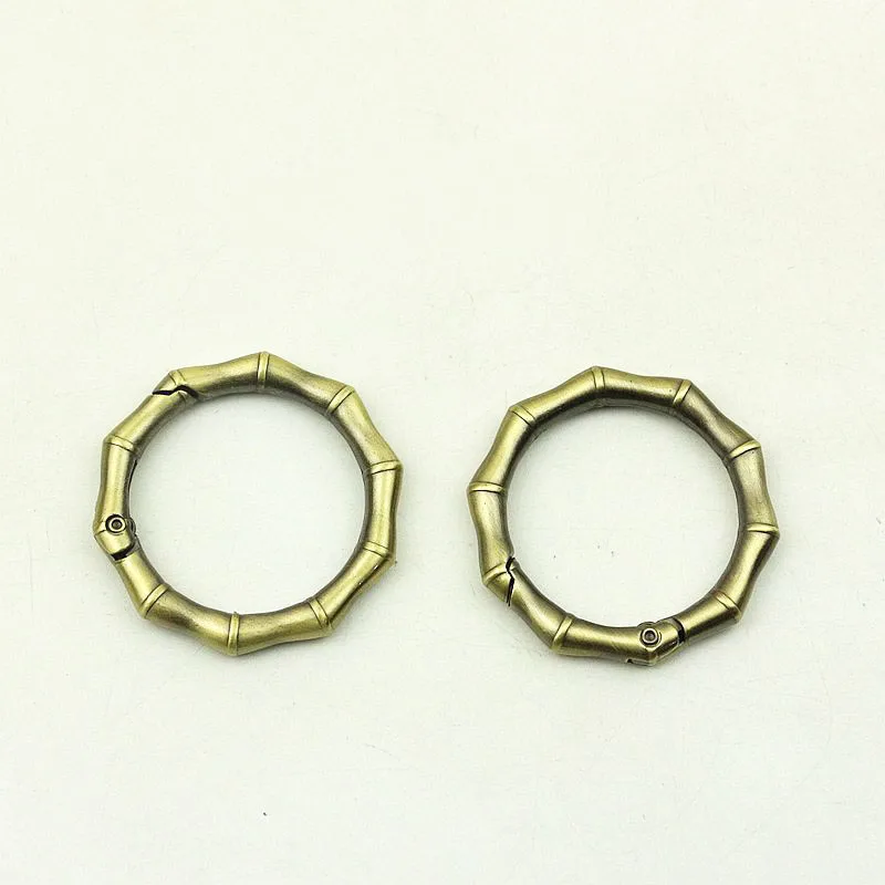 10pcs 32mm Bamboo O Ring Round Metal Belt Buckle for Keyring Bag Handle Strap Buckle DIY Cothes Decoration Hardware Accessories