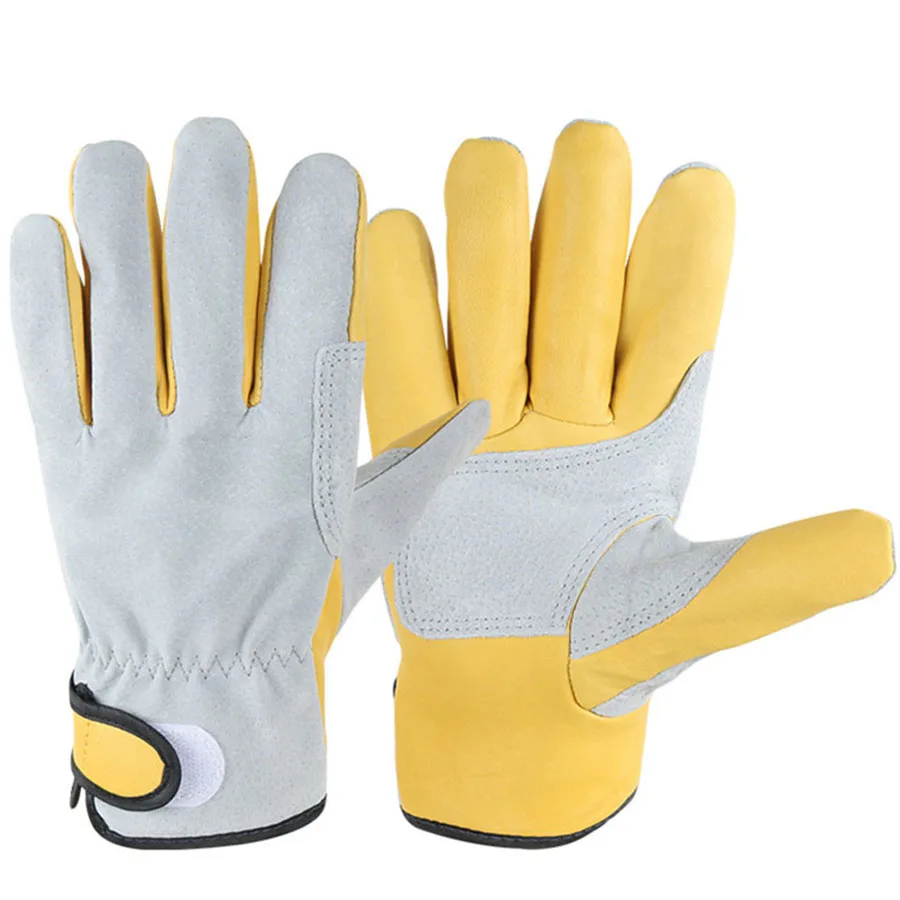 Защитные рабочие перчатки из искусственной кожи. Прочная усиленная нашивка на