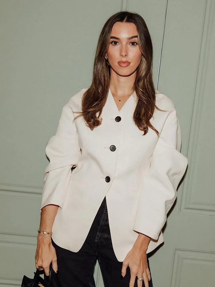 Женская элегантная однобортная шерстяная куртка модное облегающее тонкое