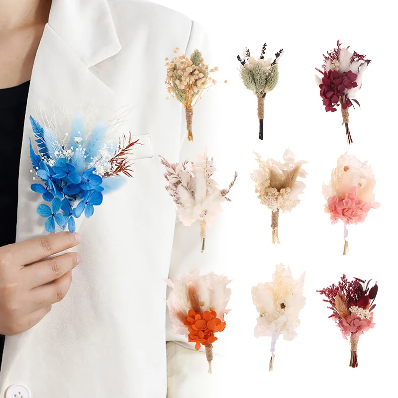

1PC Small Floral Wedding Gypsophila Dried Flowers&Leaves Mini Bridesmaid Bouquets Table Card Photo Props DIY Craft Home Decora