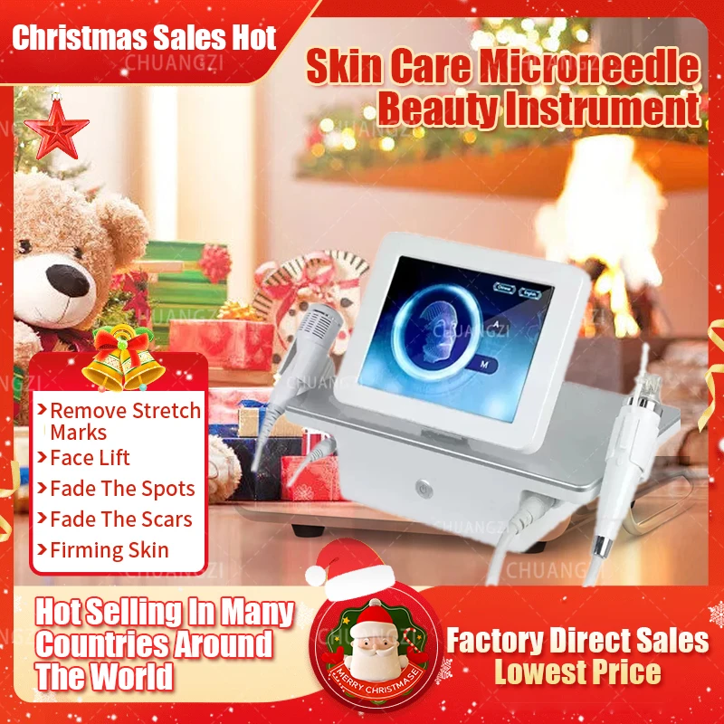 

Home Beauty Instrument 2 in 1 Fractional Machine Radio Frequency Microneedling with cool Hammer High Effective Microneedle RF