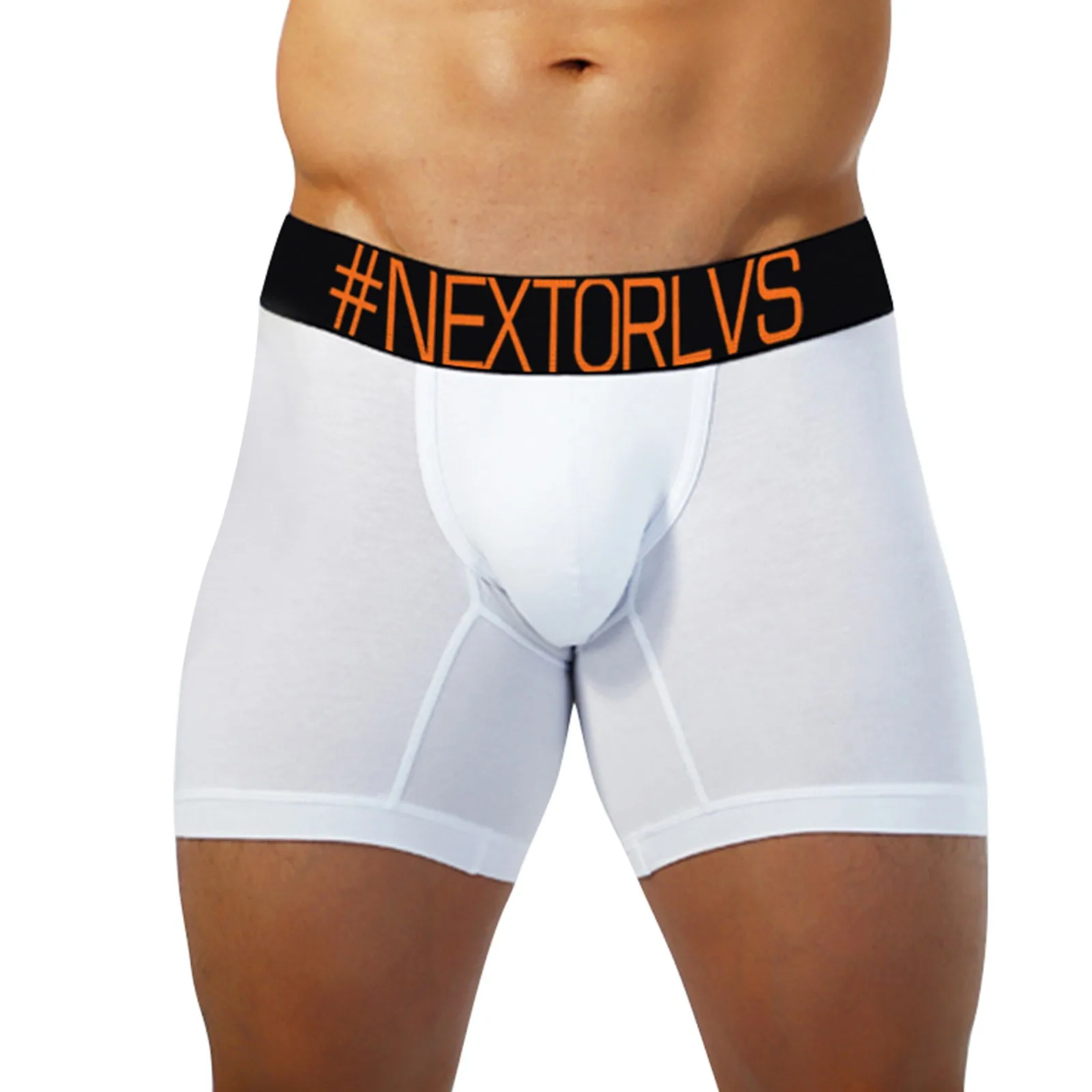 

Mens Long Boxers Underwear Sports Fitness Man Running Lengthening Wear Sweat Absorbing Breathable Long Leg Pants Cotton Tights