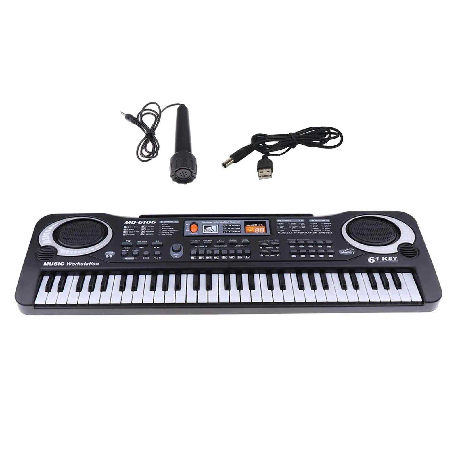 

61 Keys Electronic Organ Digital Piano Keyboard with Microphone Kid Gifts