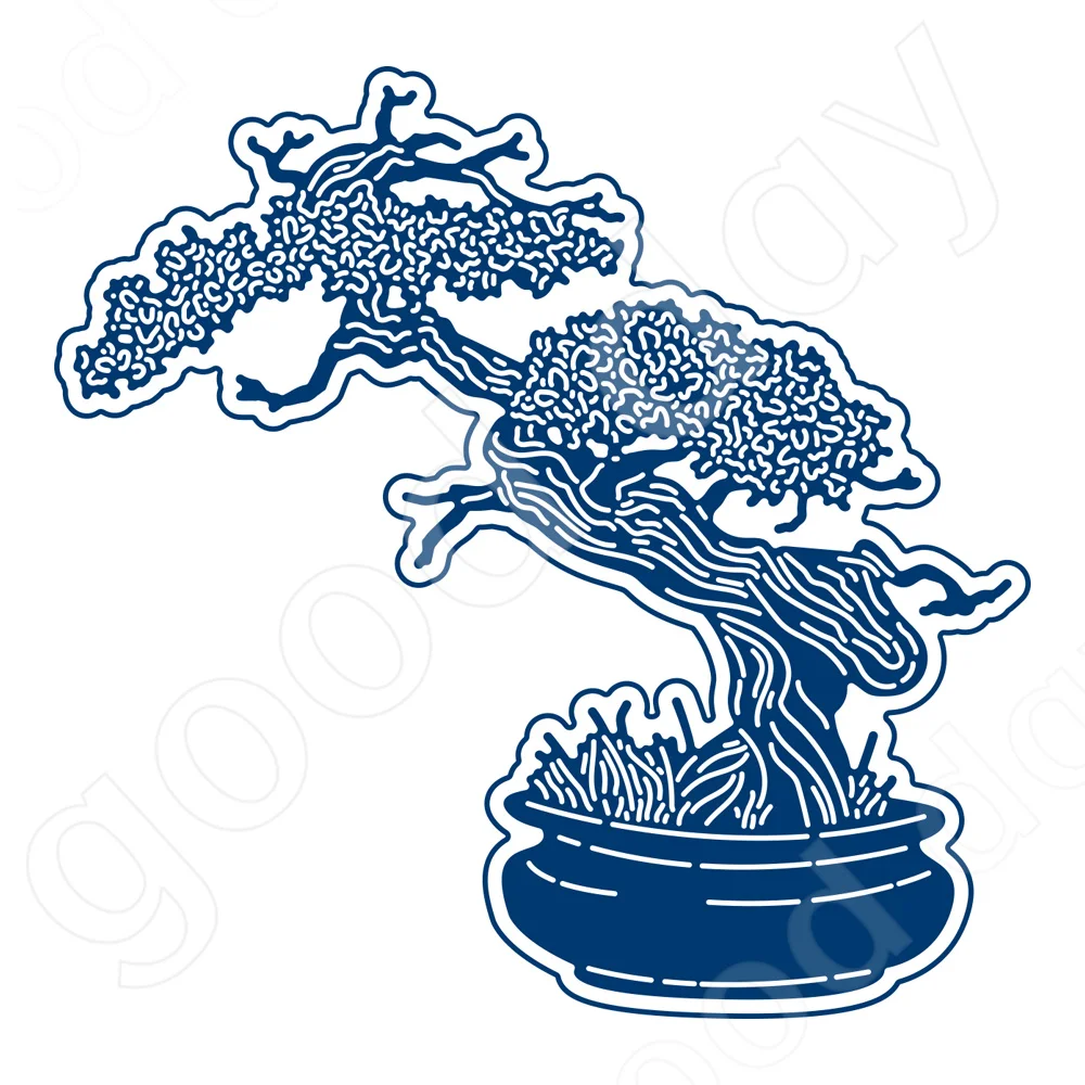 

New Arrival The Art of Bonsai Metal Cutting Dies Scrapbook Diary Decoration Embossing Template Diy Greeting Card Handmade