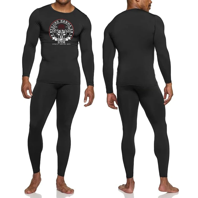 Комплект термобелья с рисунком аниме Baki Hanma для мужчин зимние теплые кальсоны