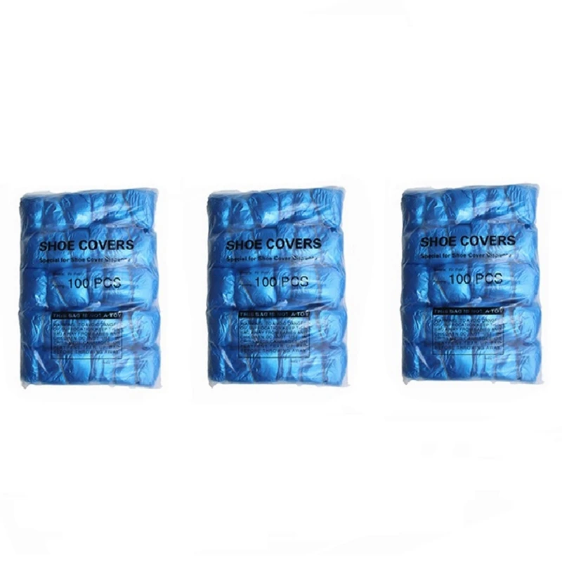 

300Piece Disposable T-Buckle Overshoes Waterproof PE Dispensers Dustproof Boot Covers For Automatic Shoe Cover