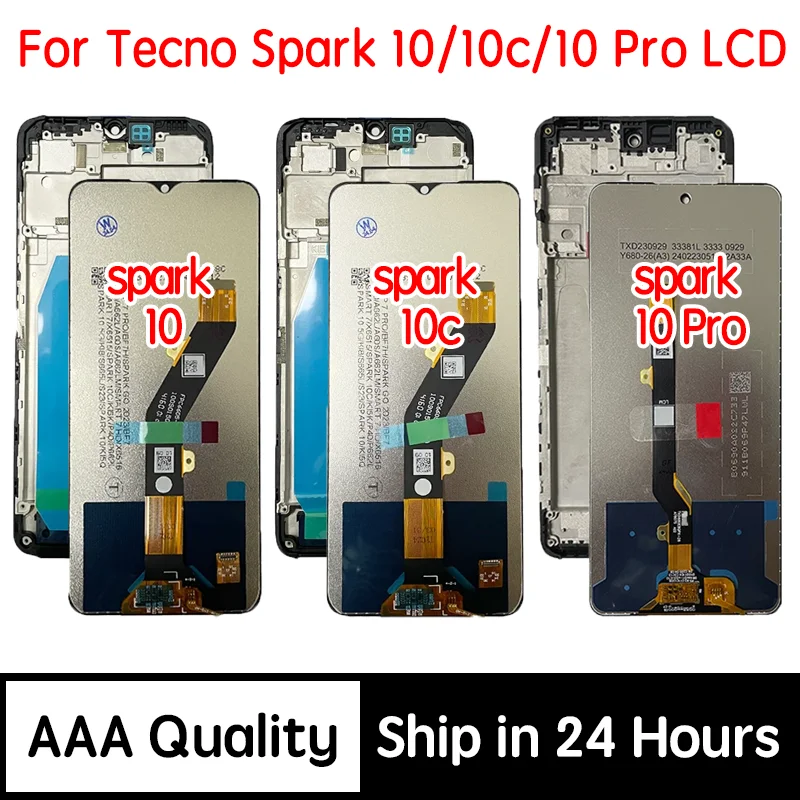Фото OEM для Infinix Tecno Spark 10 Pro/10C/10 ЖК-дисплей, сенсорная панель, дигитайзер в сборе KI7 KI5k KI5q, рамка дисплея №1
