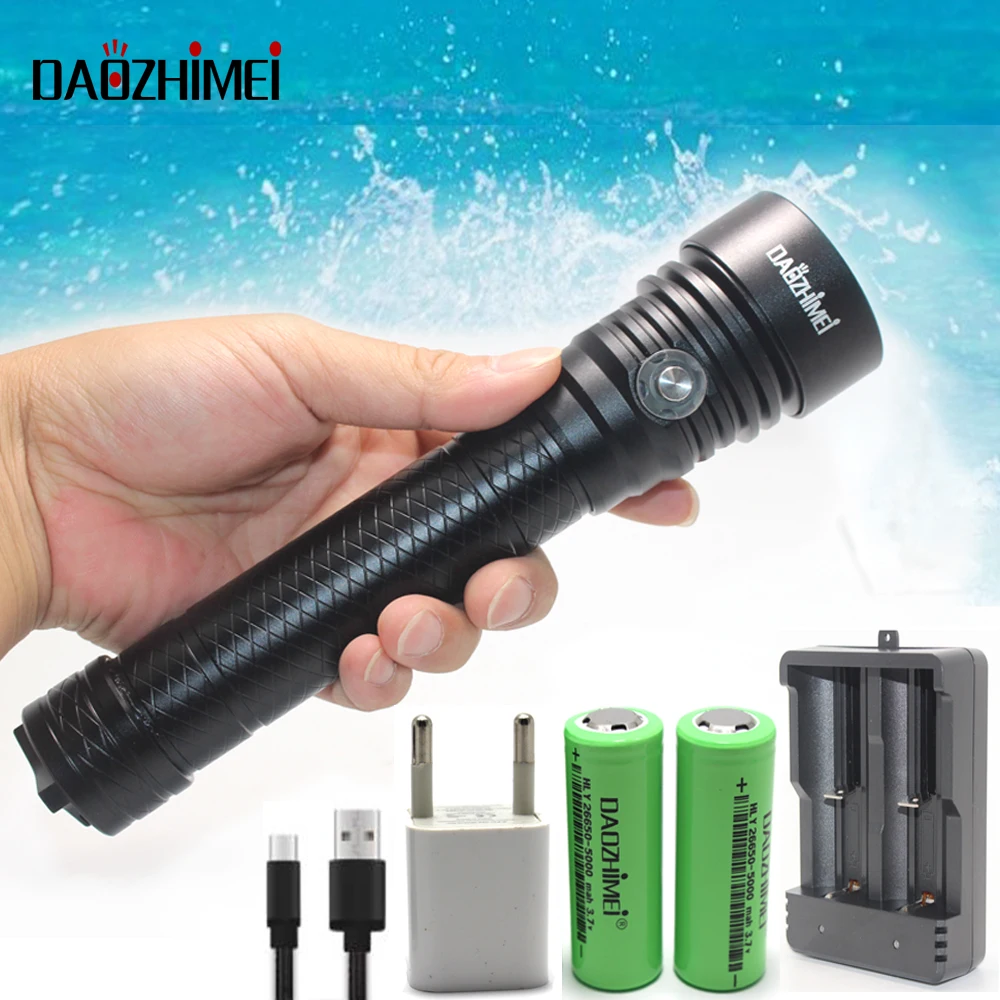 

6000 lumen Super bright powerful Lanterns profession underwater 3xXM-L2 led diving flashlight Waterproof Dive Swimming Lamp