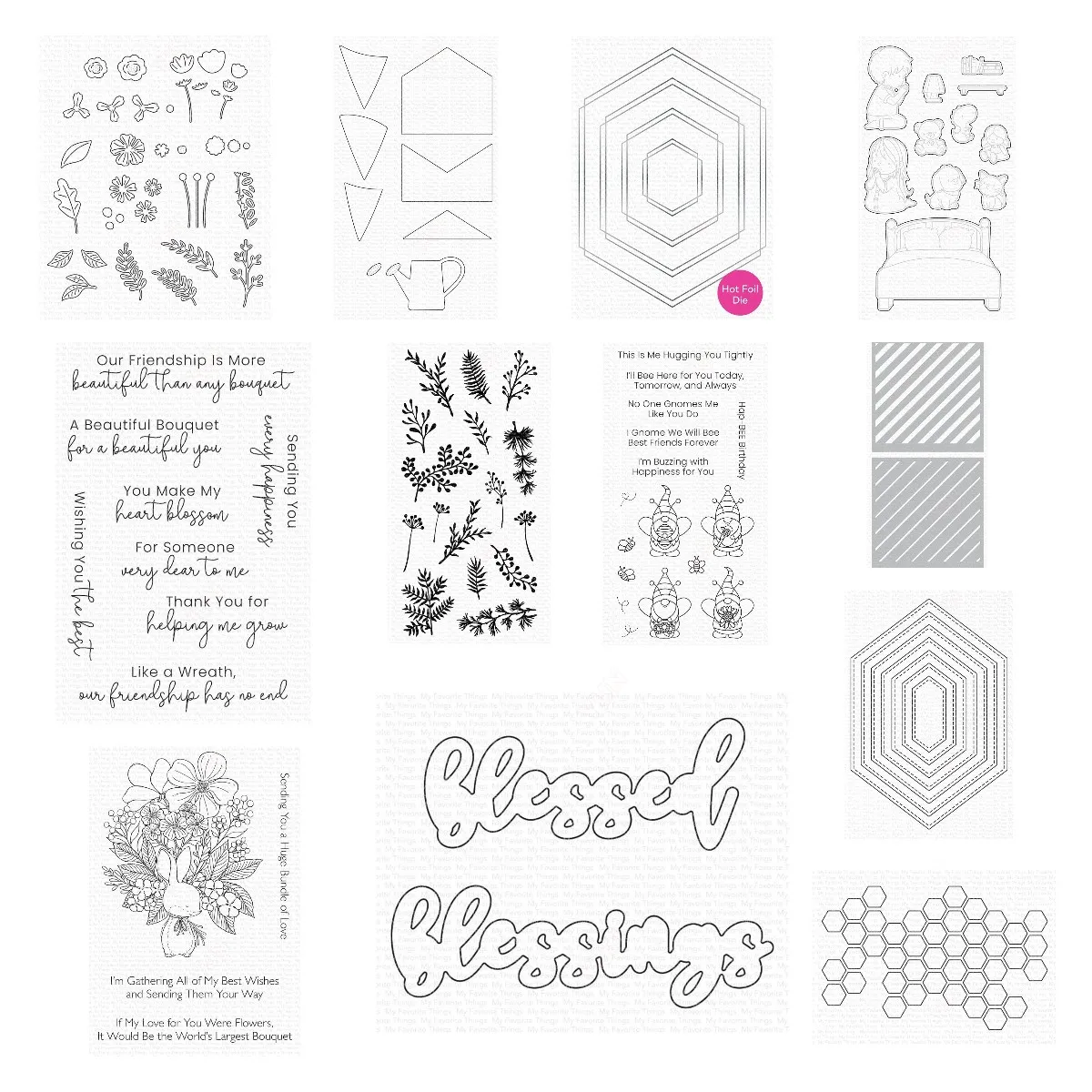 

New 2023 Bouquet Clear Stamp Metal Cutting Die Template Layered Stencil Diy Scrapbooking Album Making Embossing Paper Card