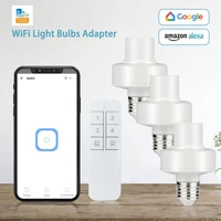 wifi smart light bulb socket adapter bases e27 lamp holder base ewelink app control smart automation via alexa google home