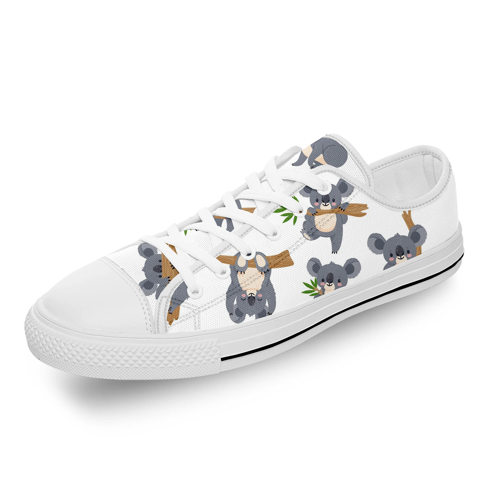 

Koala Cute Funny Kawaii Cartoon White Cloth Fashion 3D Print Low Top Canvas Shoes Men Women Lightweight Breathable Sneakers