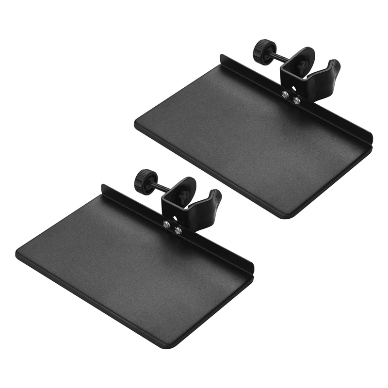 

2X Universal Microphone Stand Clamp-On Tray Metal Material With Mounting Clamp