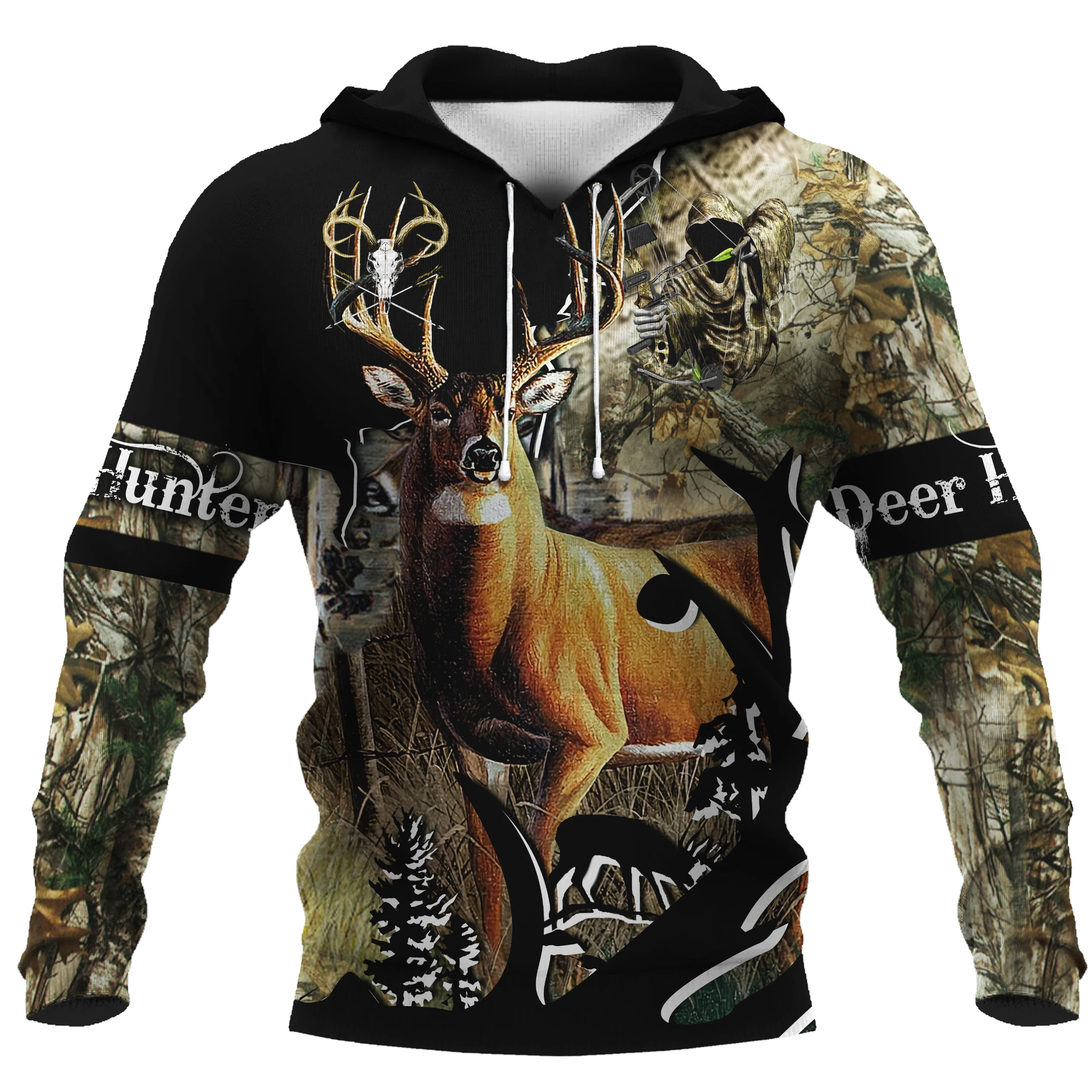 

Unisex New Fashion Streetwear 3D Hunting Pattern Print Hooded Sweater Men's Hoodie