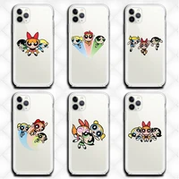 lovely powerpuff girls phone case clear for iphone 13 12 11 pro max mini xs 8 7 plus x se 2020 xr cover