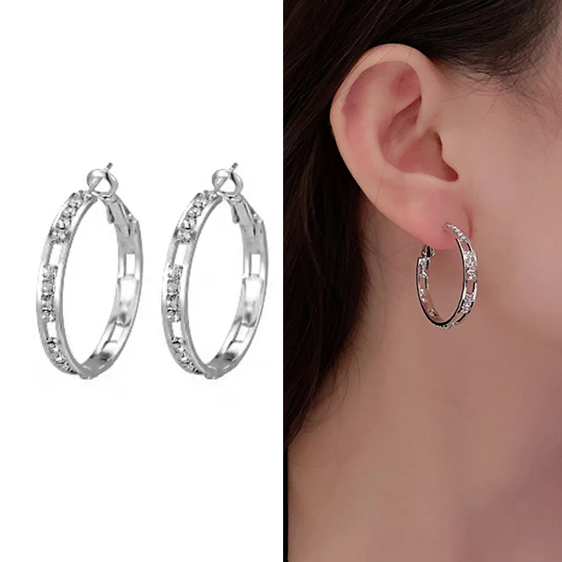 

KOUDOUN Trend Big Circle Earings Fashion Jewelry for Women Simple Personality Exaggerated Claw Chain Winding Earring Temperament