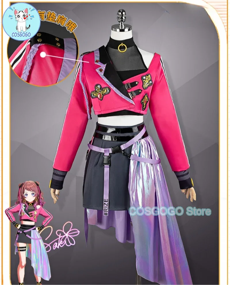 COSGOGO Gakuen IDOLM @ STER Kotone Fujita/Saki Hanami Косплей Костюм Хэллоуин Игровой Женское Платье